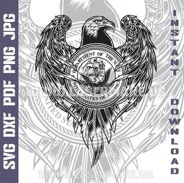 AMERICAN NAVY EAGLE SVG laser ready files - 3DWave.us